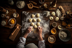 面包制作烘焙面食摄影图
