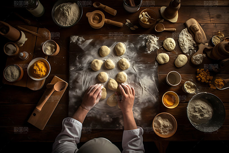 面包制作烘焙面食摄影图