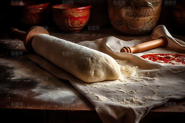 面包制作厨房工作烘焙摄影图