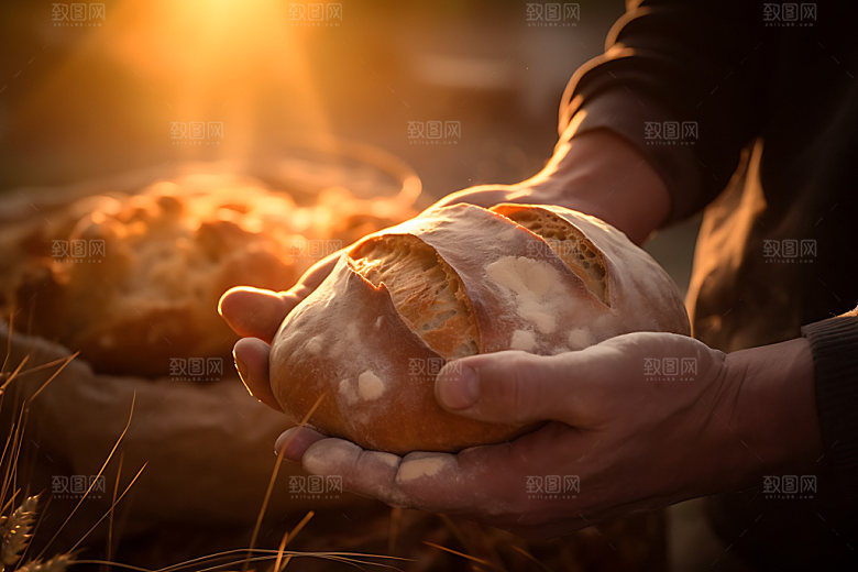 面包制作厨房工作面食摄影图