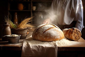 面包制作揉面烘焙摄影图