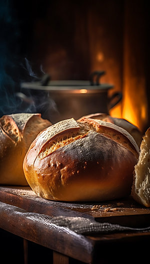 面包制作面点厨房工作摄影图