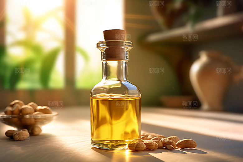 食用油厨房场景油瓶摄影图