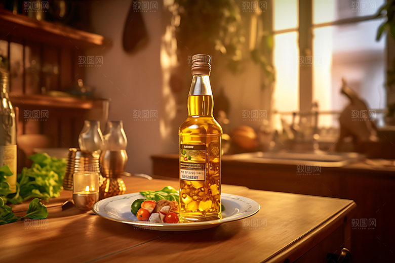 食用油油壶厨房场景摄影图