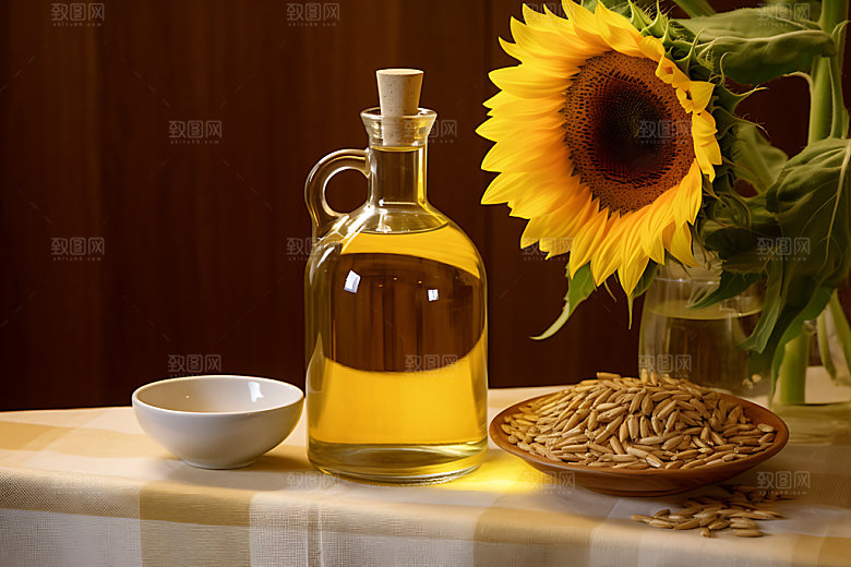 食用油花生油清新摄影图