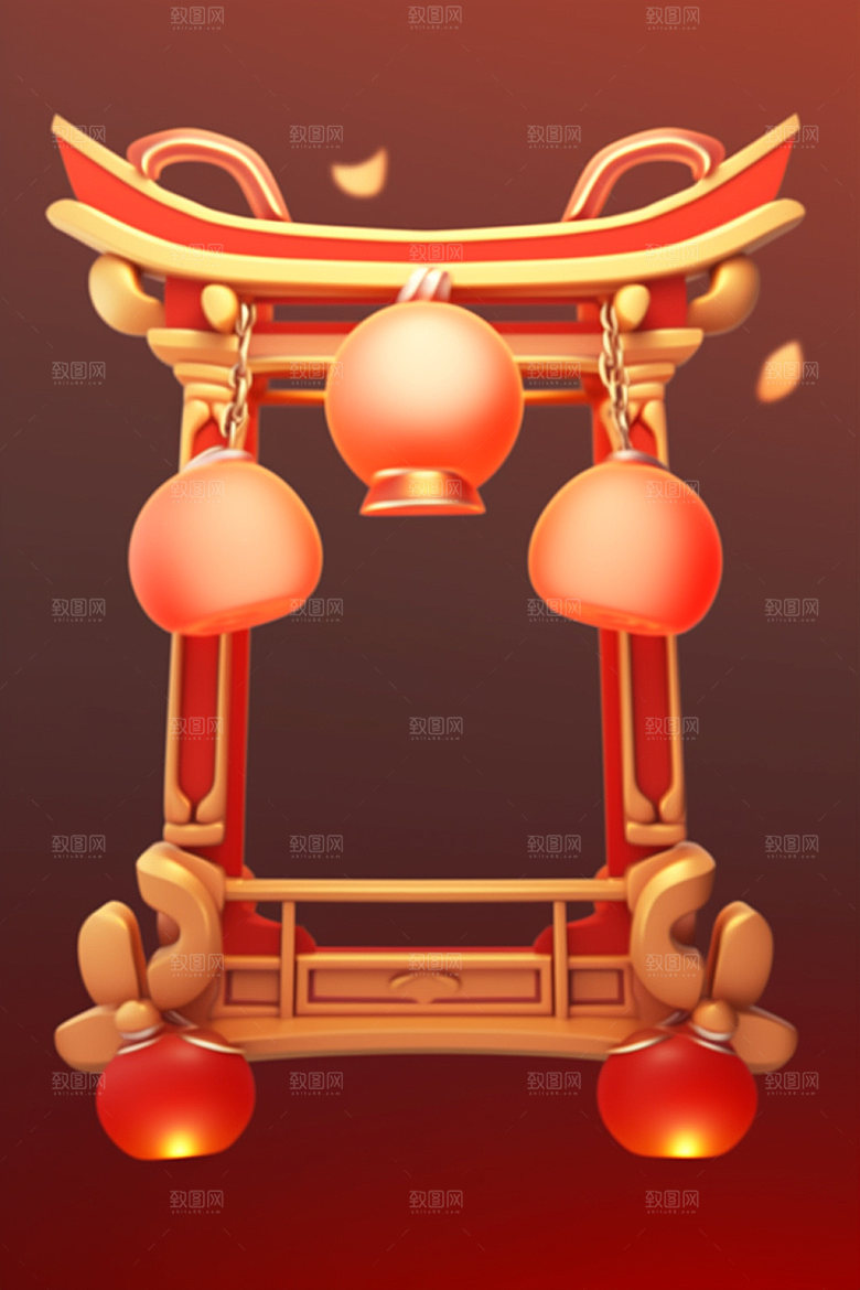 新春边框弹窗福利UI元素