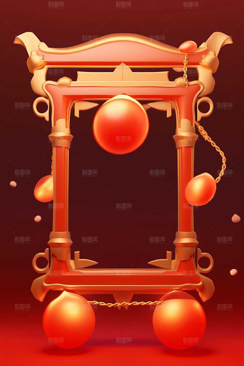 新春边框喜庆促销UI元素