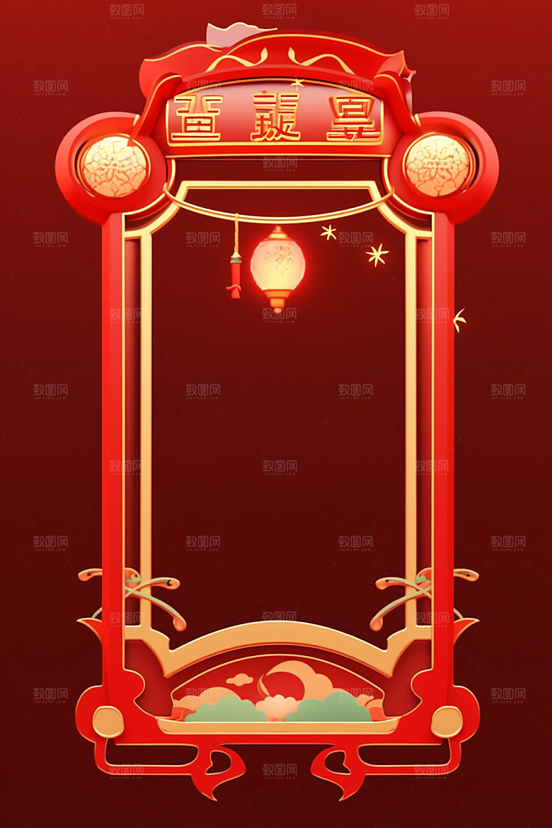 新春边框弹窗春节UI元素