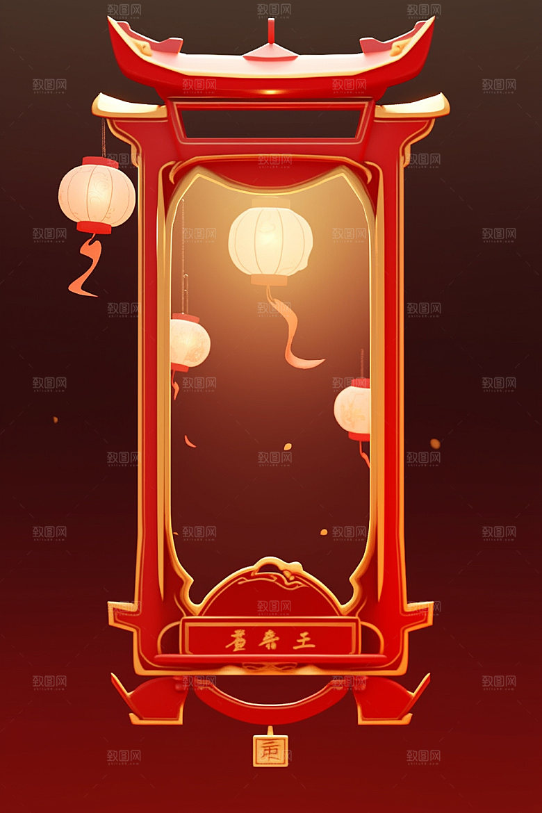 新春边框中国年促销UI元素
