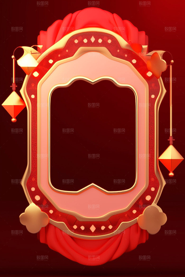 新春边框喜庆中国年UI元素