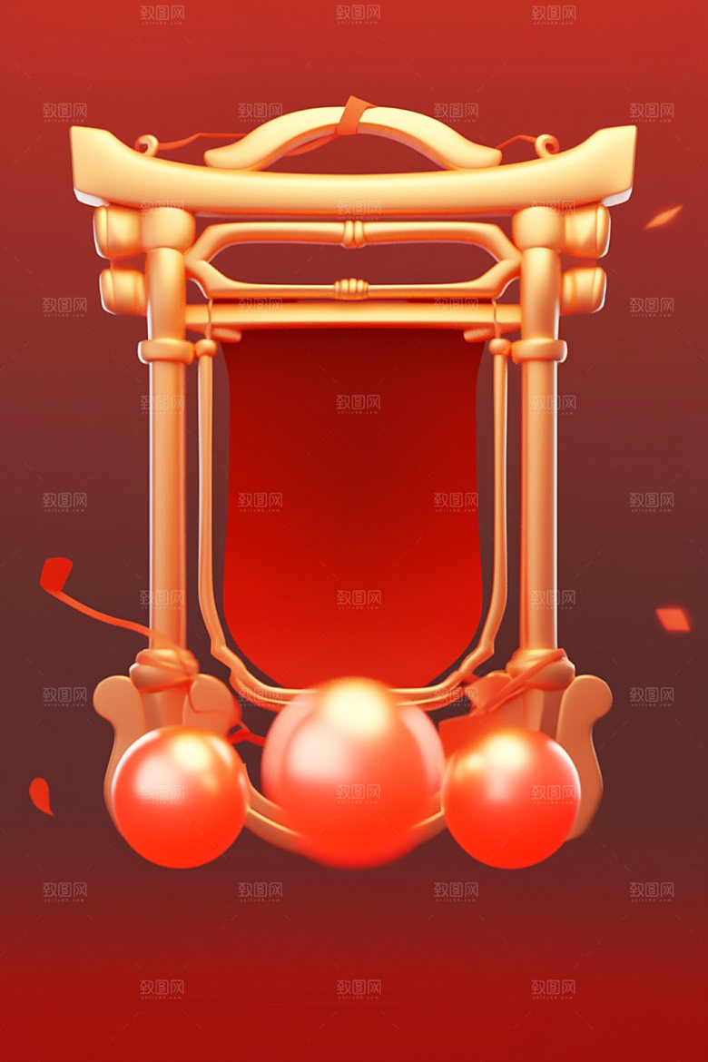 新春边框福利喜庆UI元素