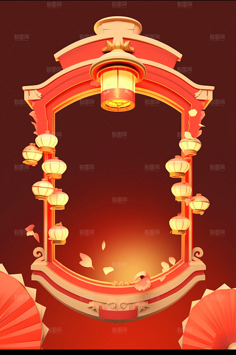 新春边框新年红包UI元素