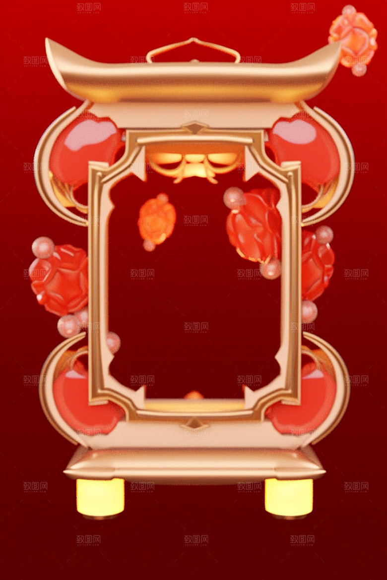 新春边框弹窗新年UI元素