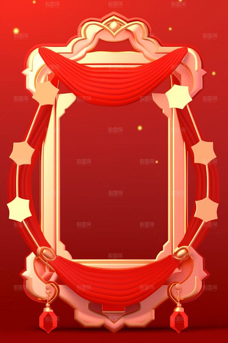 新春边框促销喜庆UI元素