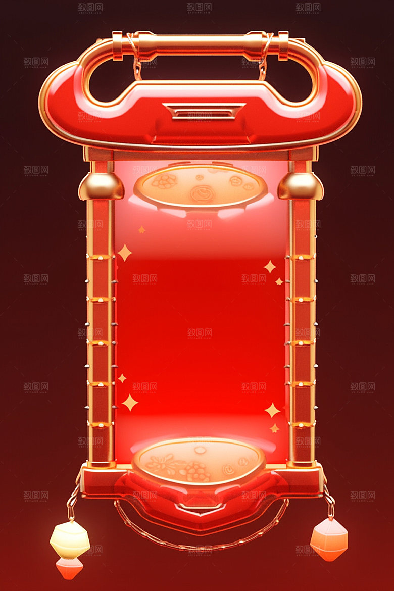 新春边框新年喜庆UI元素