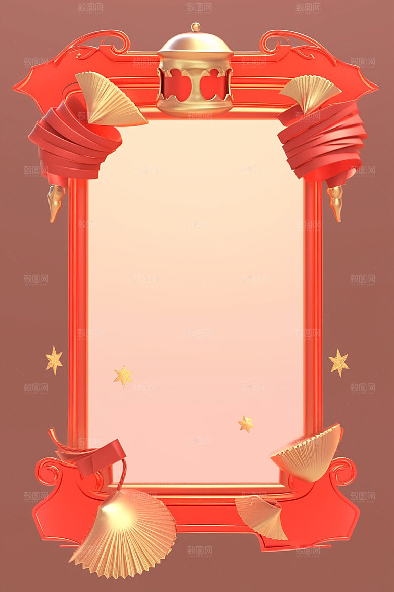 新春边框新年弹窗UI元素
