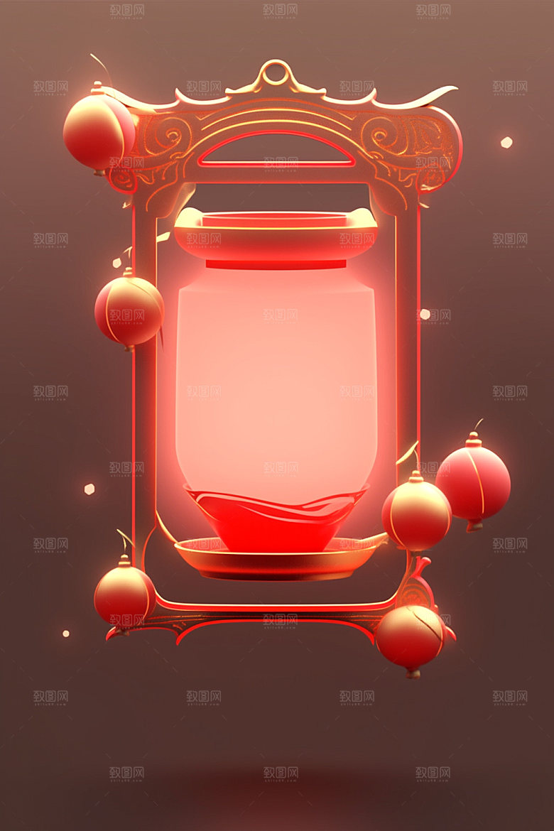 新春边框中国年福利UI元素