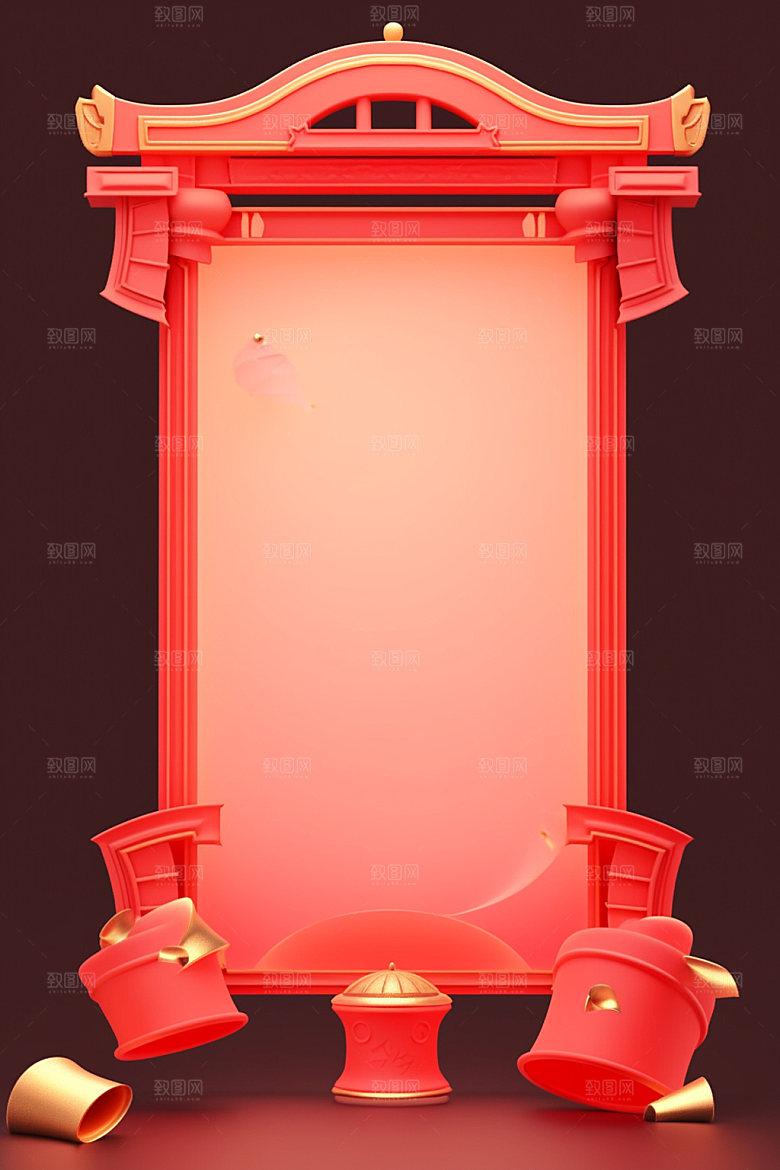 新春边框红包喜庆UI元素
