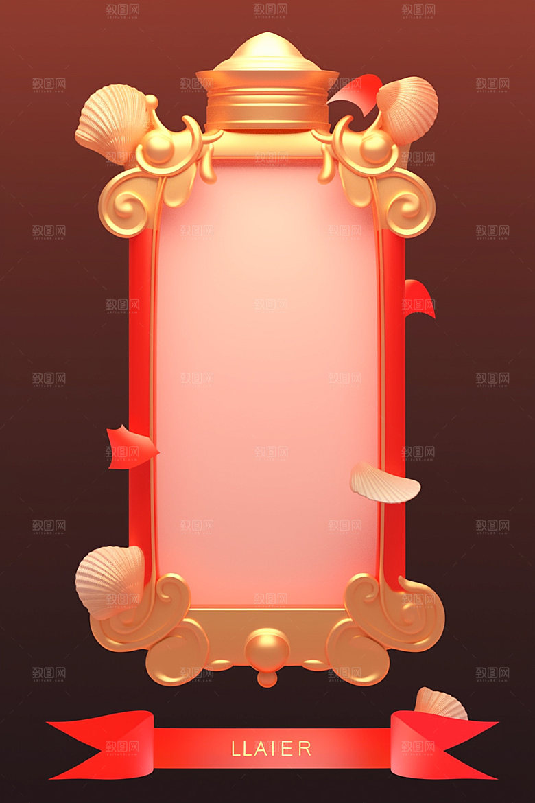 新春边框红色春节UI元素