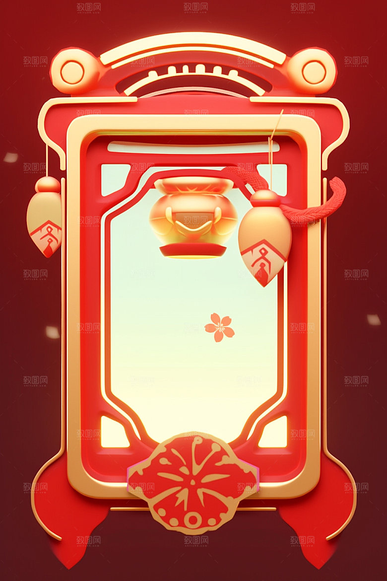 新春边框福利新年UI元素