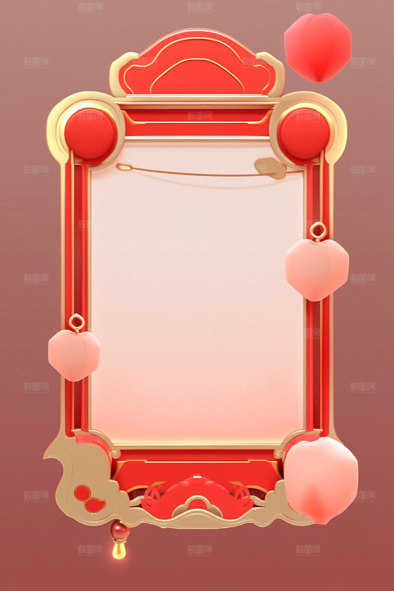 新春边框春节红色UI元素