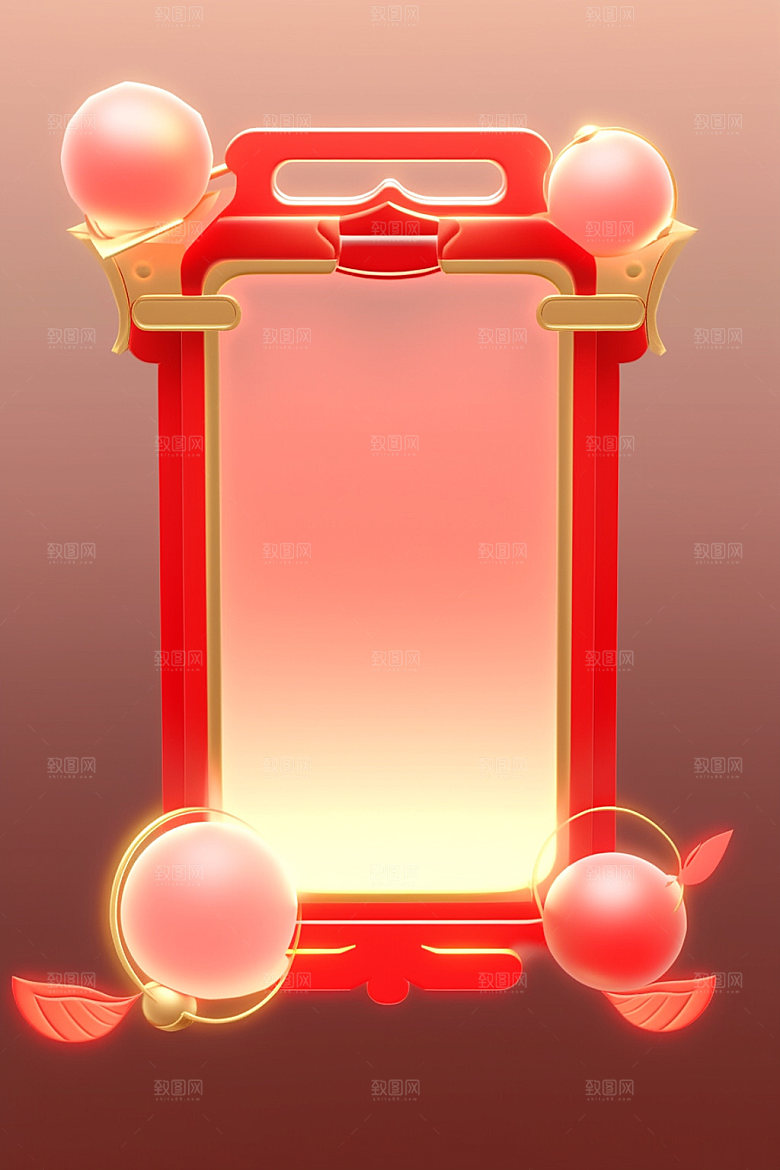 新春边框促销弹窗UI元素