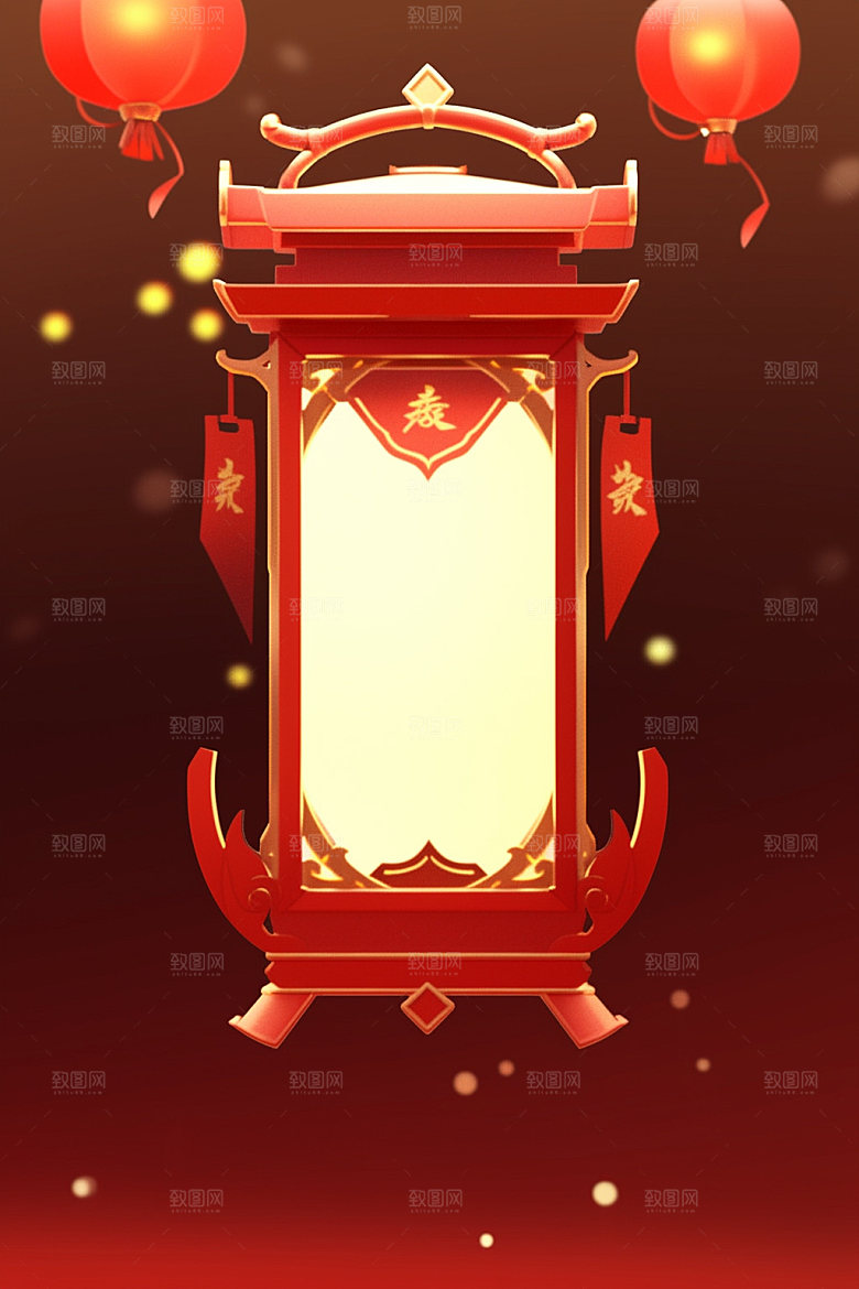 新春边框春节红色UI元素