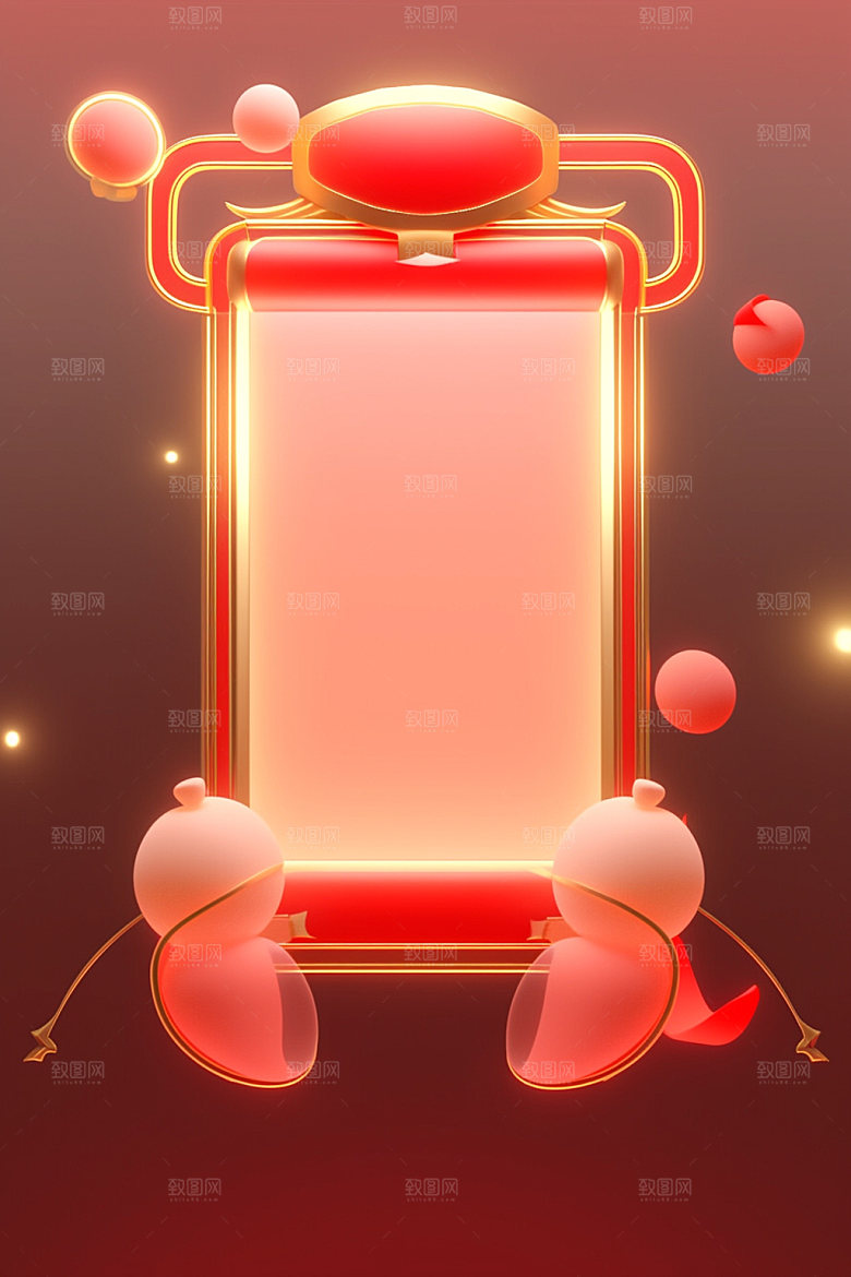 新春边框喜庆红包UI元素
