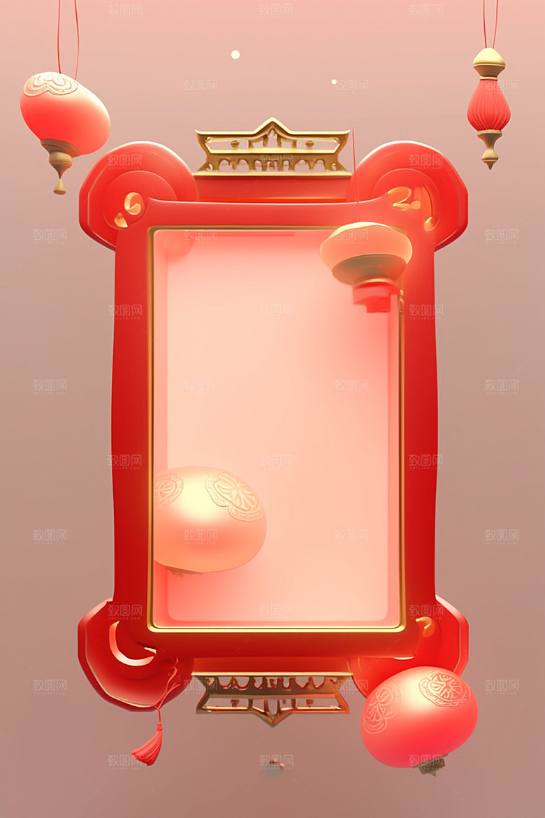 新春边框福利新年UI元素