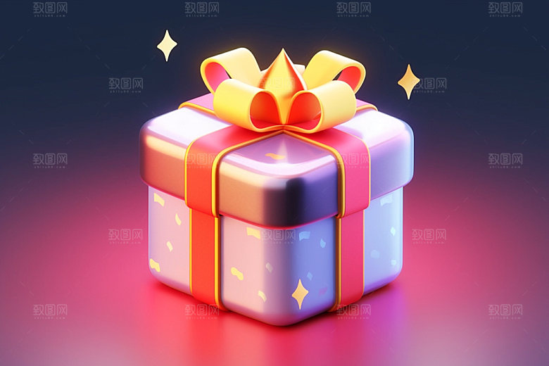新春礼物3D图标元素