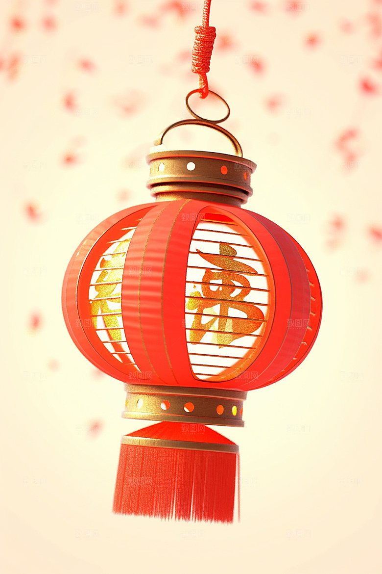 红色灯笼春节弹窗UI元素