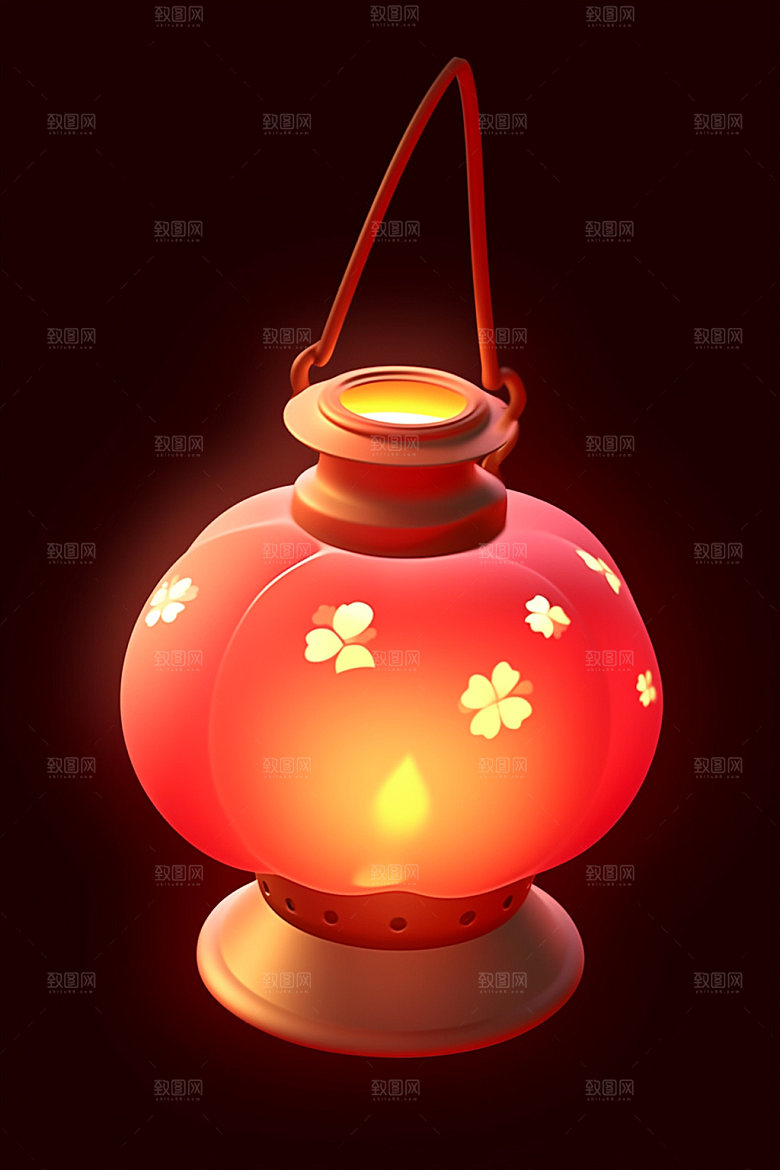 红色灯笼红色中国年UI元素