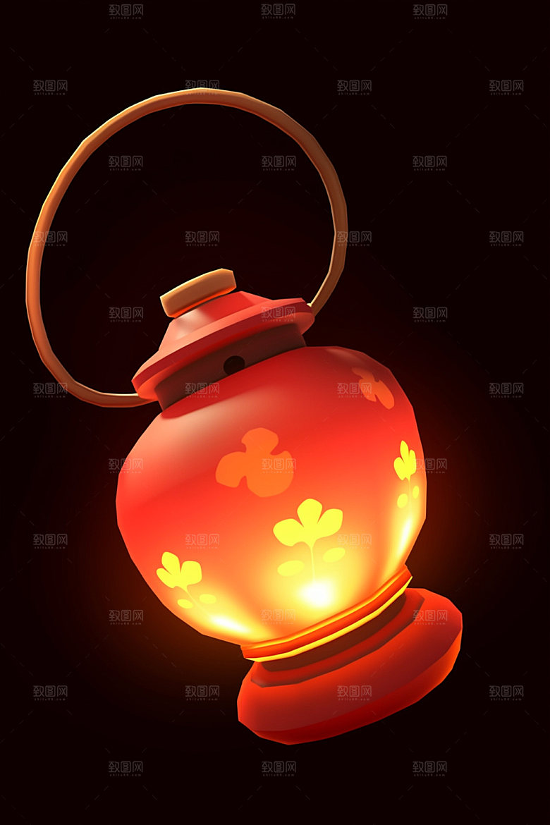 红色灯笼新年3DUI元素