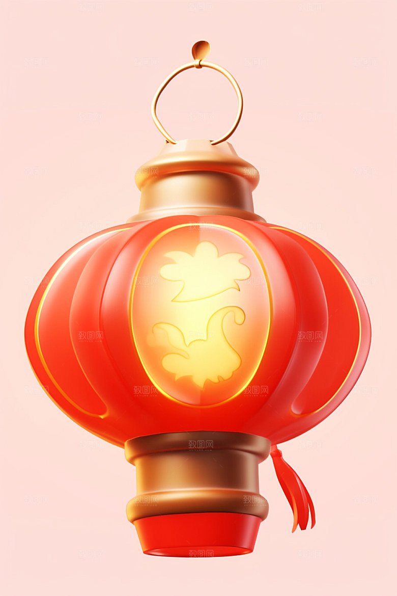 红色灯笼红色弹窗UI元素