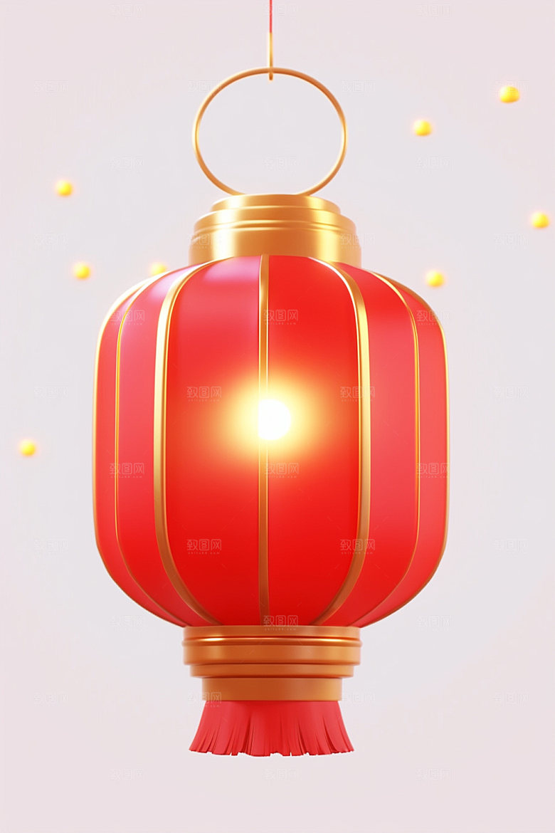 红色灯笼中国年喜庆UI元素