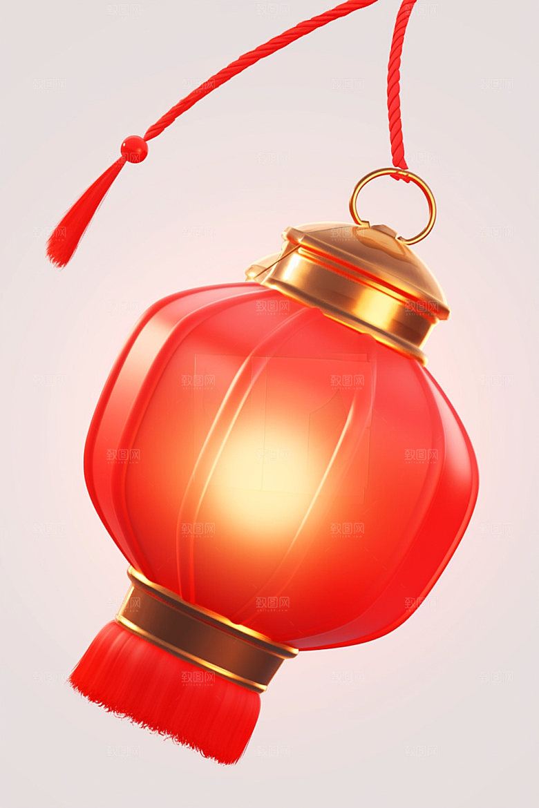 红色灯笼新春新年UI元素