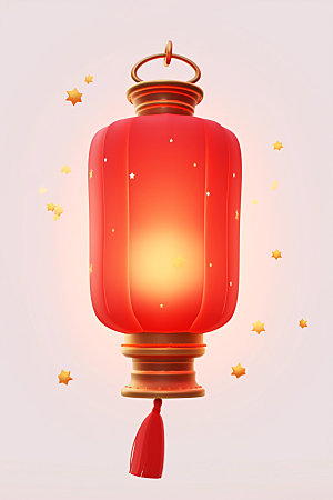 红色灯笼喜庆新年UI元素