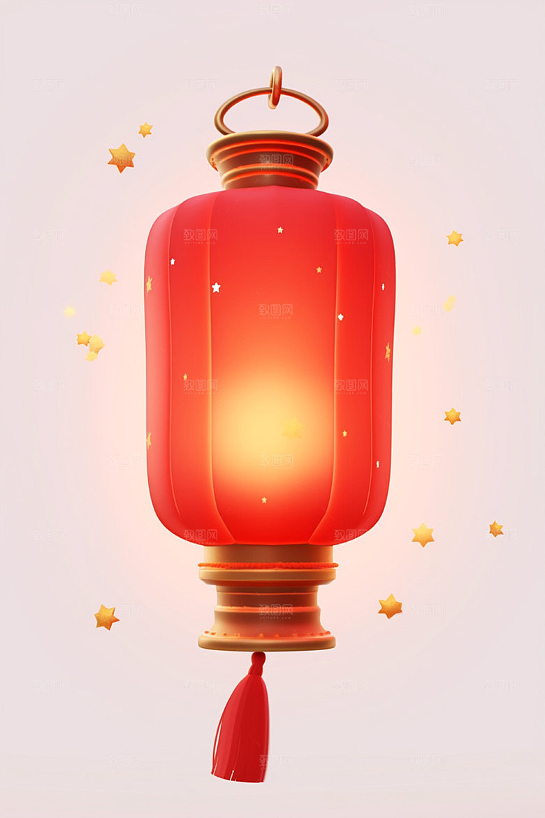 红色灯笼喜庆新年UI元素