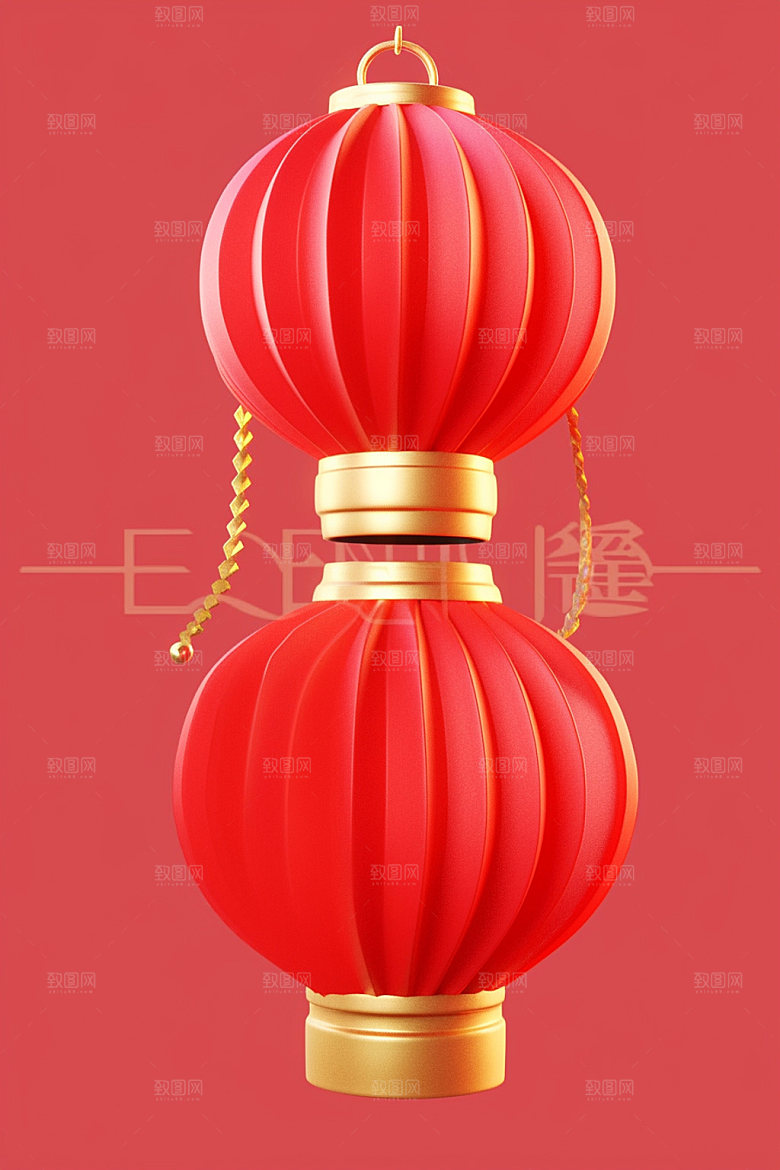 红色灯笼图标弹窗UI元素