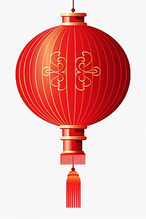 红色灯笼中国年弹窗UI元素