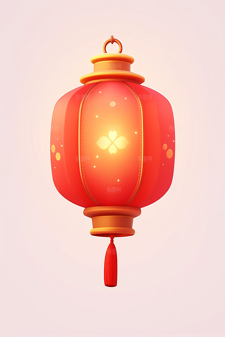 红色灯笼弹窗春节UI元素