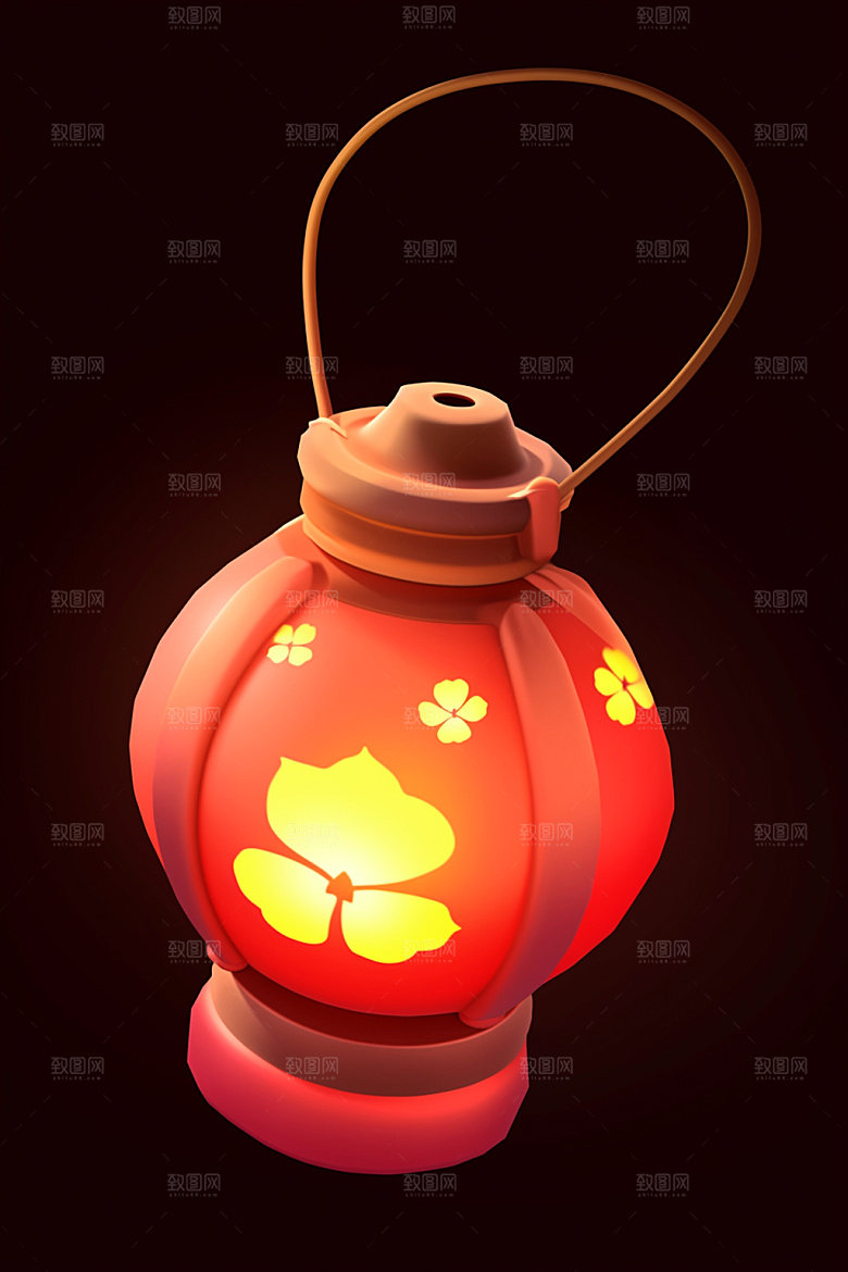 红色灯笼新春弹窗UI元素