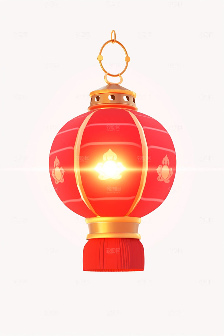 红色灯笼春节图标UI元素
