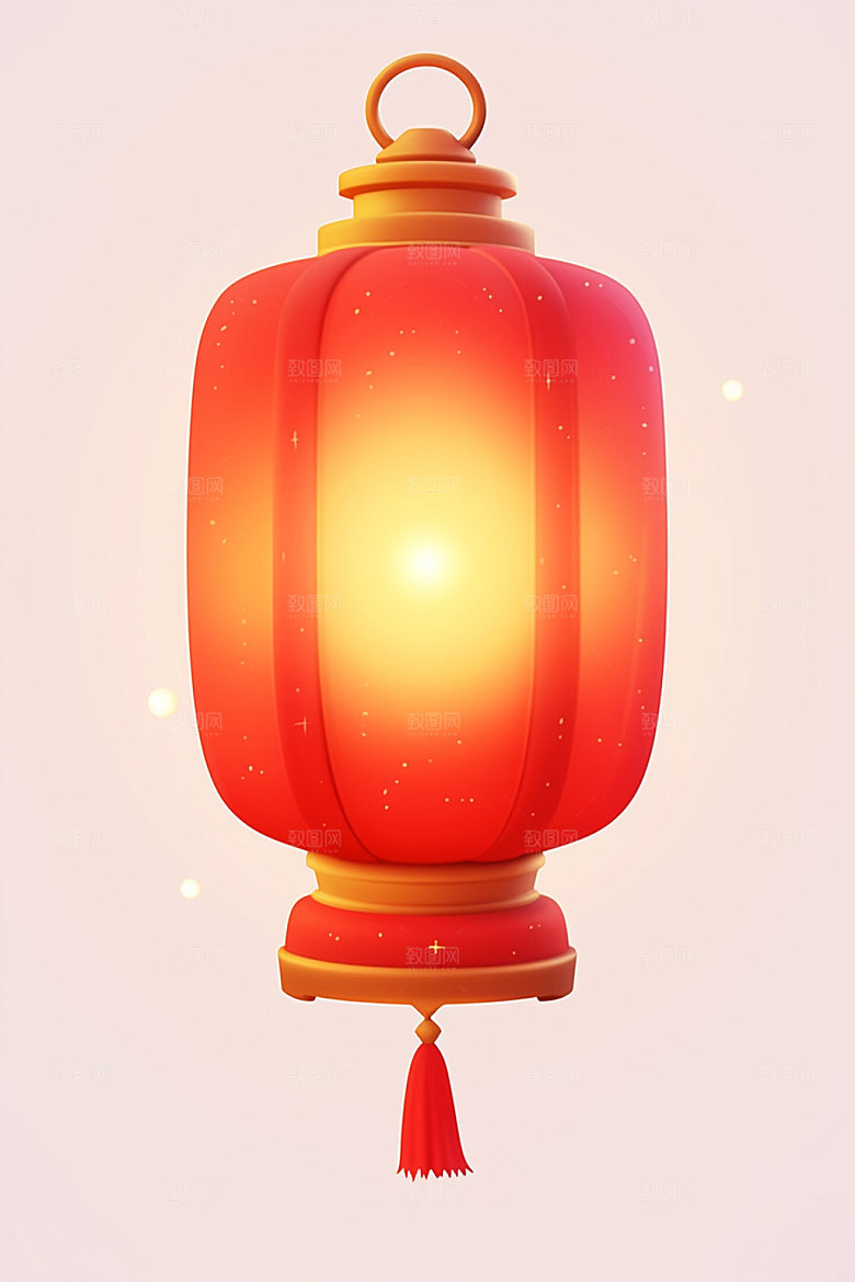红色灯笼弹窗中国年UI元素