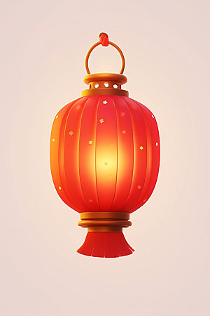 红色灯笼图标中国年UI元素
