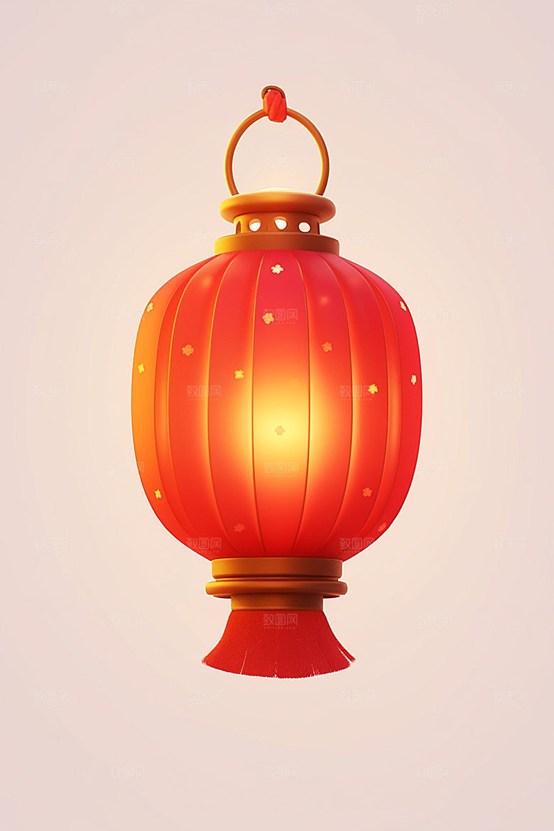 红色灯笼图标中国年UI元素