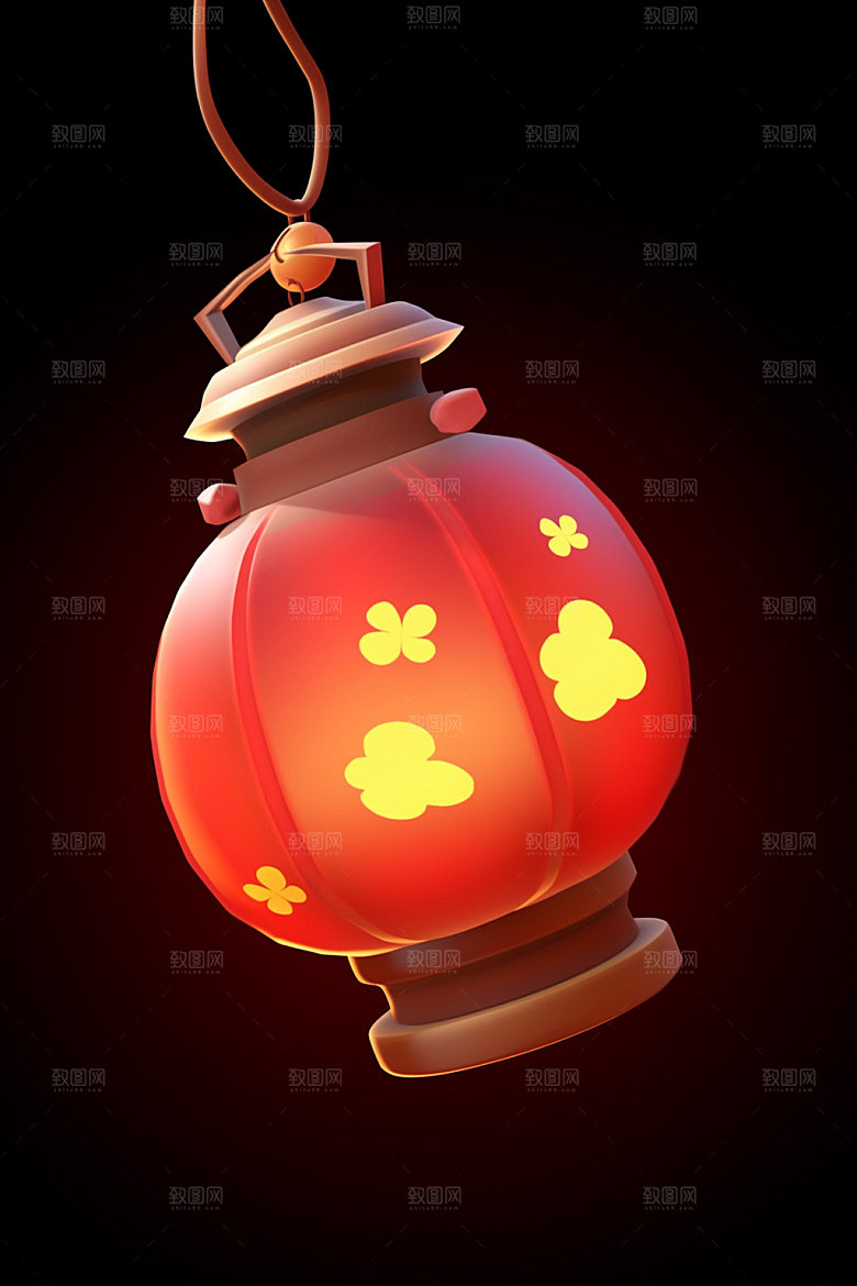 红色灯笼中国年福利UI元素