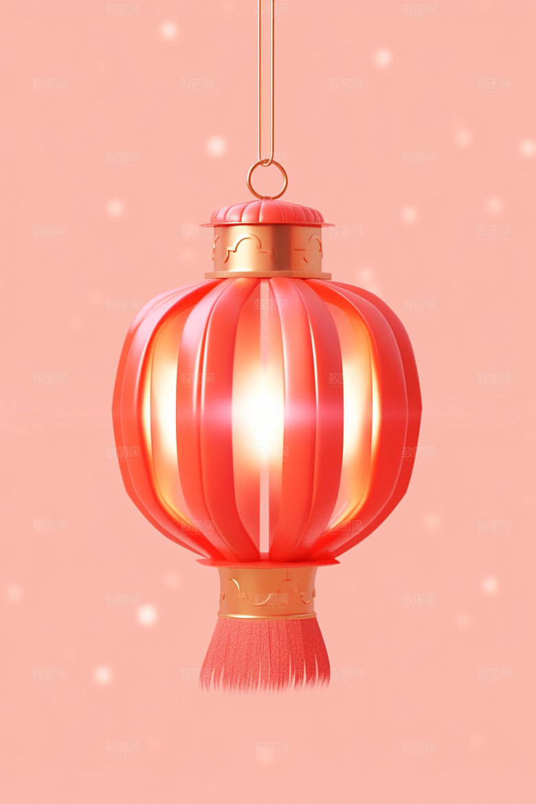 红色灯笼中国年图标UI元素