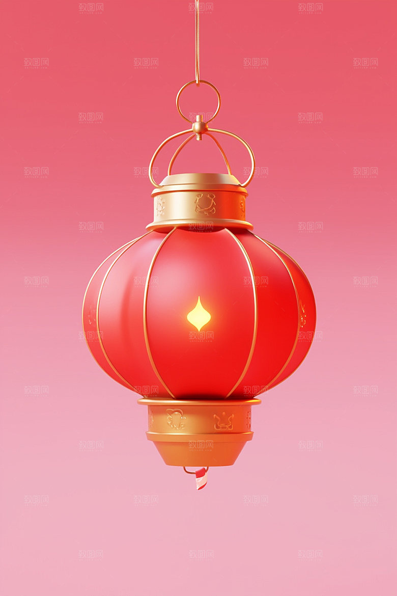 红色灯笼新春3DUI元素