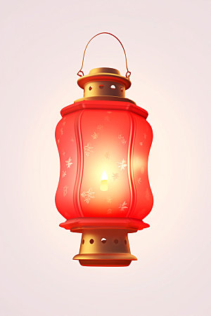 红色灯笼立体新年UI元素
